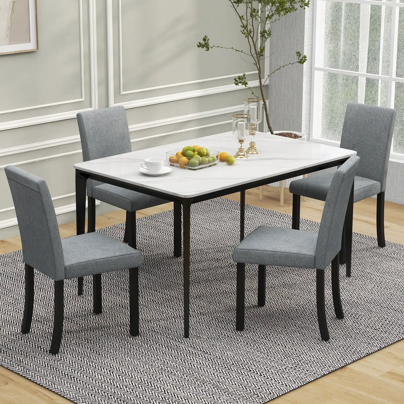 Dining Chair Set of 4 Upholstered Kitchen Dinette Chairs with Wood Frame by DirectDeals