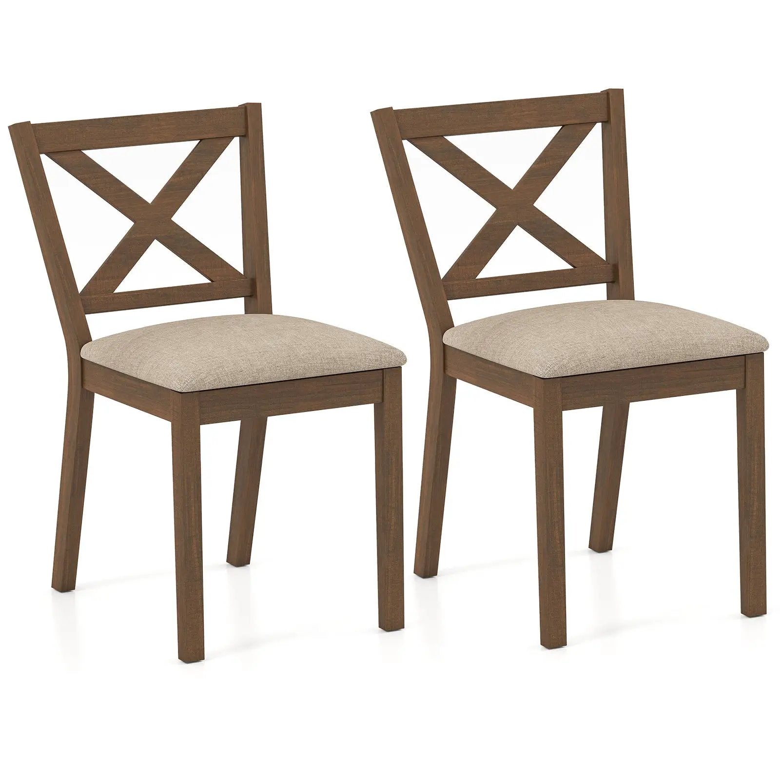 Dining Chair Set of 2 Modern Kitchen Chair with Upholstered Seat-Brown by DirectDeals