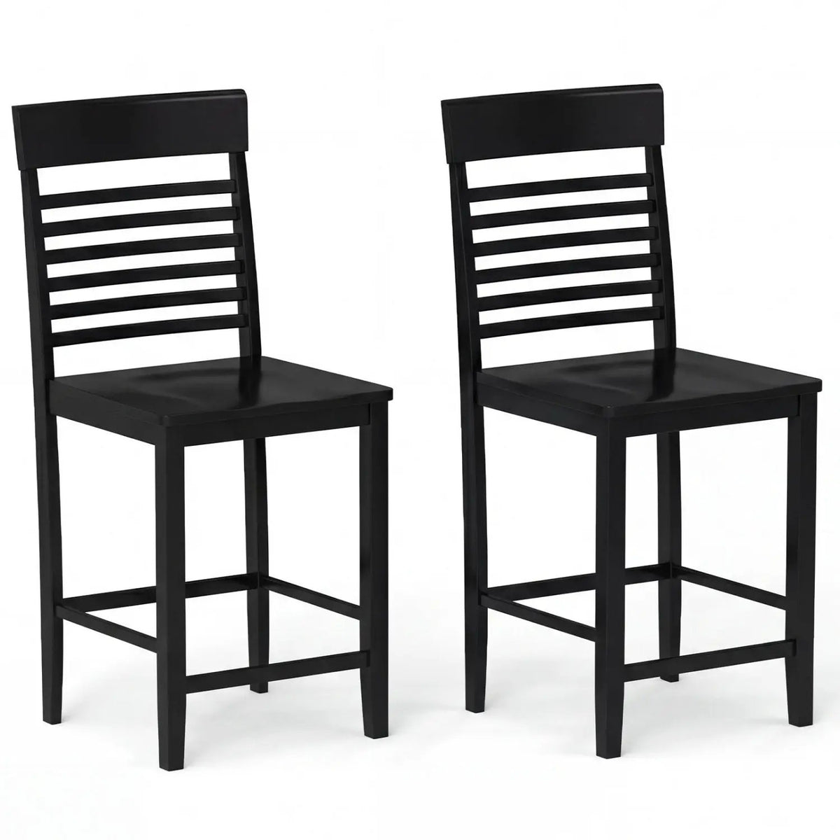 Dining Chair Set of 2 with Footrests and Solid Wood Frame by DirectDeals