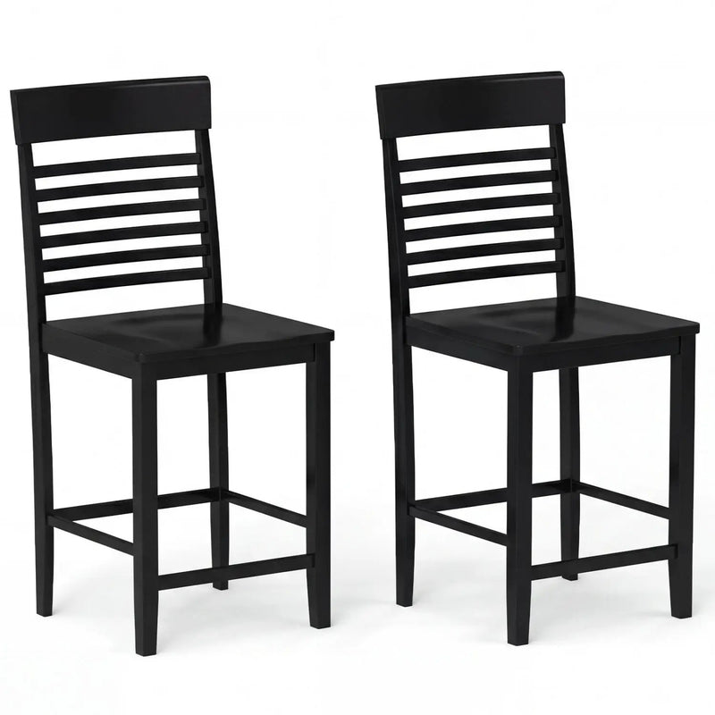 Dining Chair Set of 2 with Footrests and Solid Wood Frame by DirectDeals