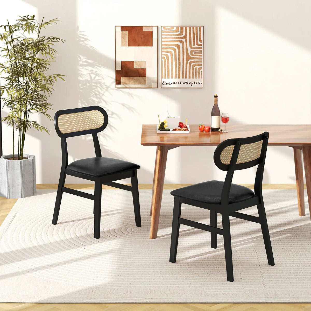 Indoor Mid Century Wood Dining Chairs Set of 2 for Dining Room by DirectDeals