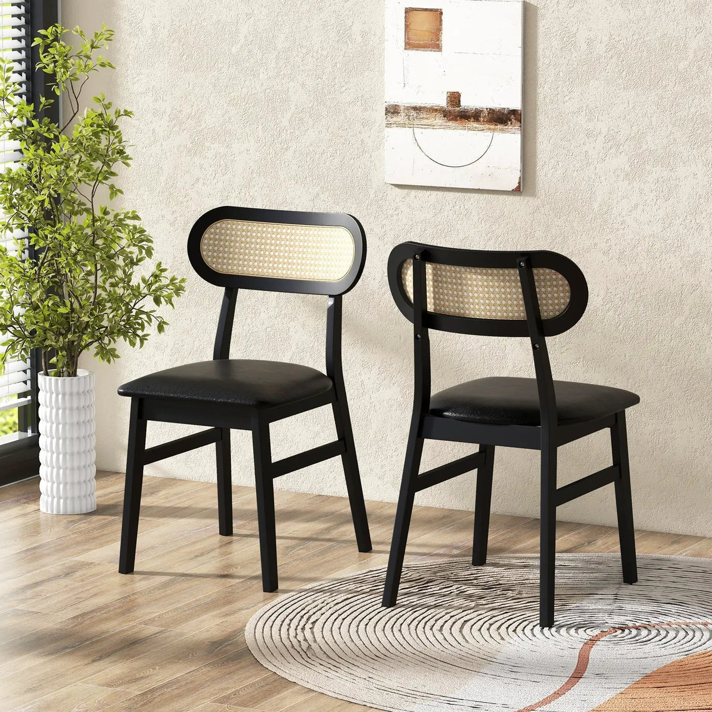 Indoor Mid Century Wood Dining Chairs Set of 2 for Dining Room by DirectDeals