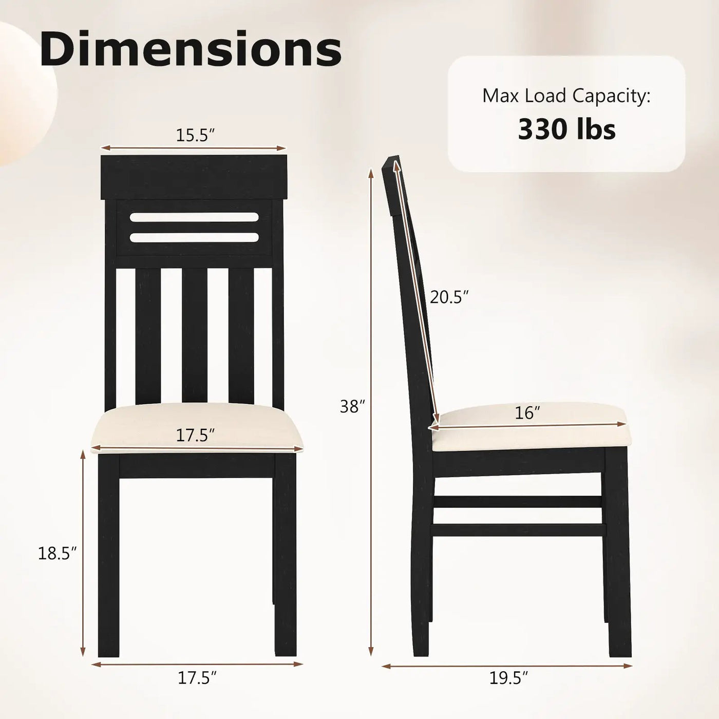 Dining Chairs High Back Dining Room Chairs Set of 2 by DirectDeals