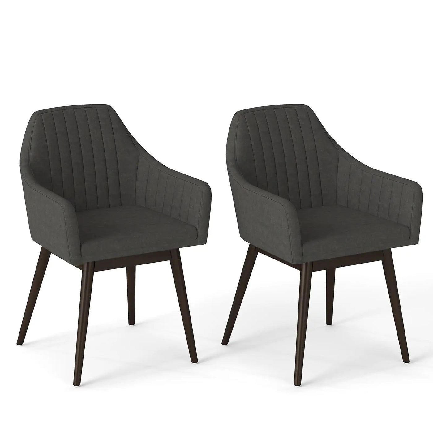 Dining Chairs Set of 2 Upholstered Accent Chairs with Comfy Padded Backrest and Seat by DirectDeals