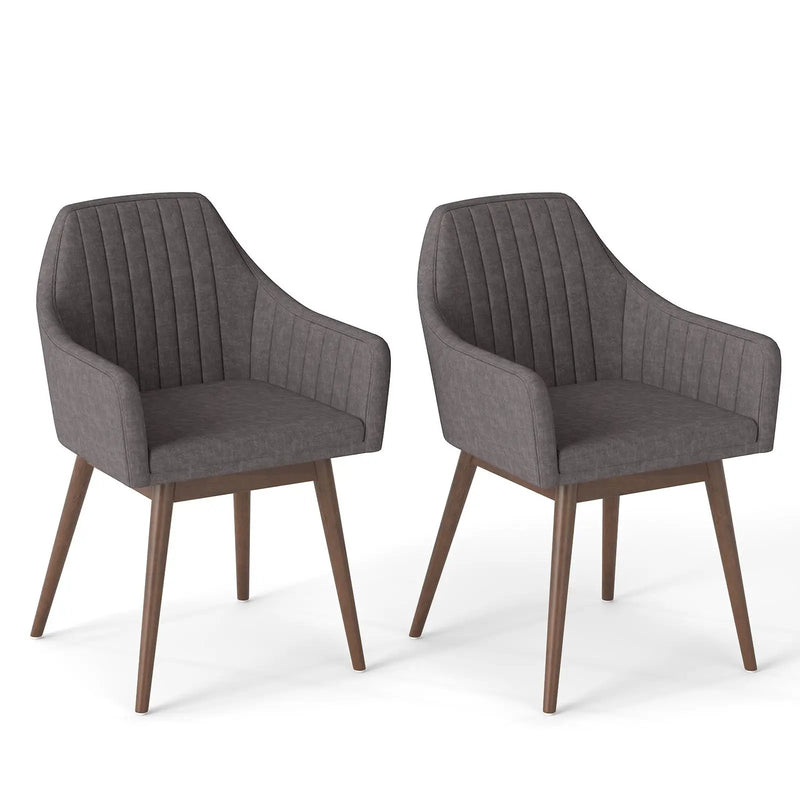 Dining Chairs Set of 2 Upholstered Accent Chairs with Comfy Padded Backrest and Seat by DirectDeals