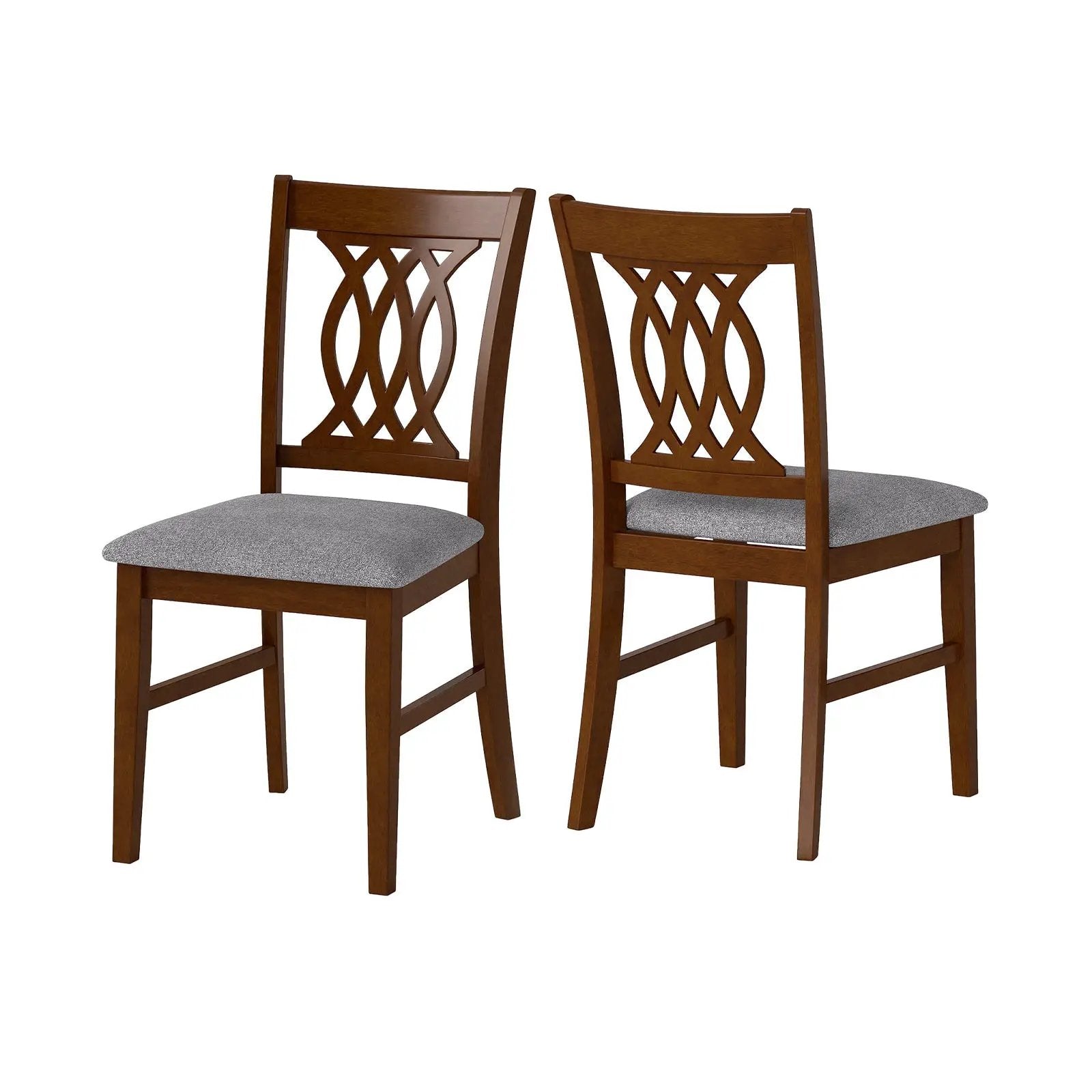 Dining Chairs Set of 2 Dining Room Chairs with Padded Seat for Kitchen Living Room-Walnut by DirectDeals