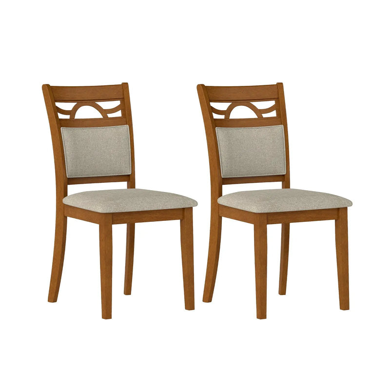 Dining Chairs Set of 2 Dining Room Chairs with Rubber Wood Frame-Brown by DirectDeals