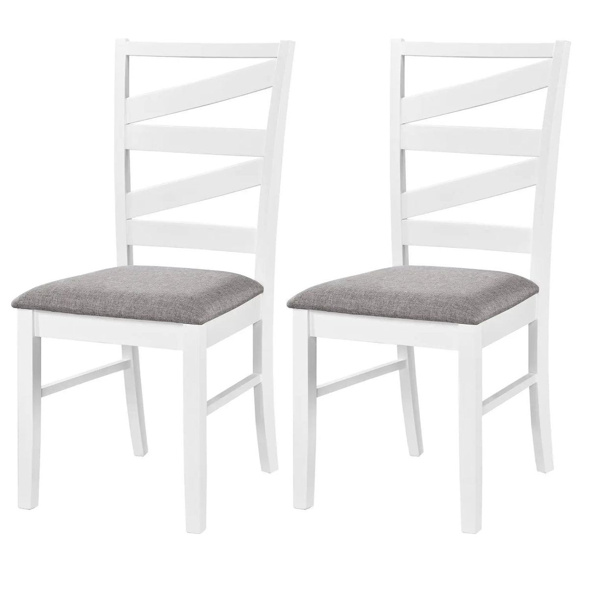 Dining Chairs Set of 2 with Backrests and Rubber Wood Frames