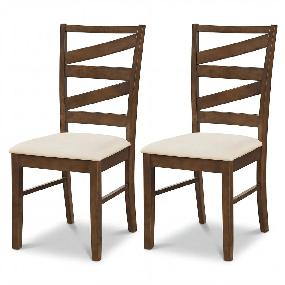 Dining Chairs Set of 2 with Backrests and Rubber Wood Frames, photo 2 of 16