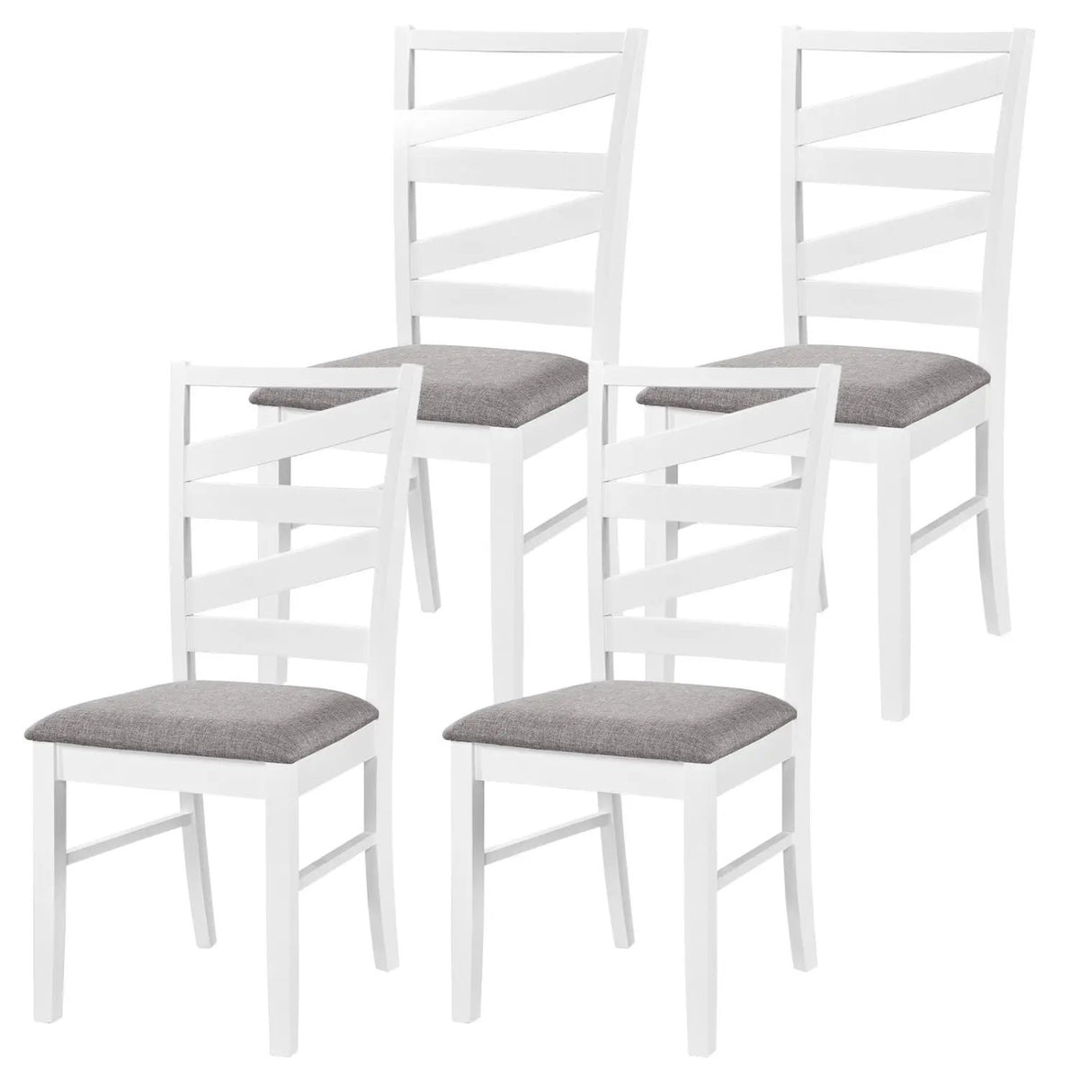 Dining Chairs Set of 4 with Backrests and Rubber Wood Frames, photo 2 of 16