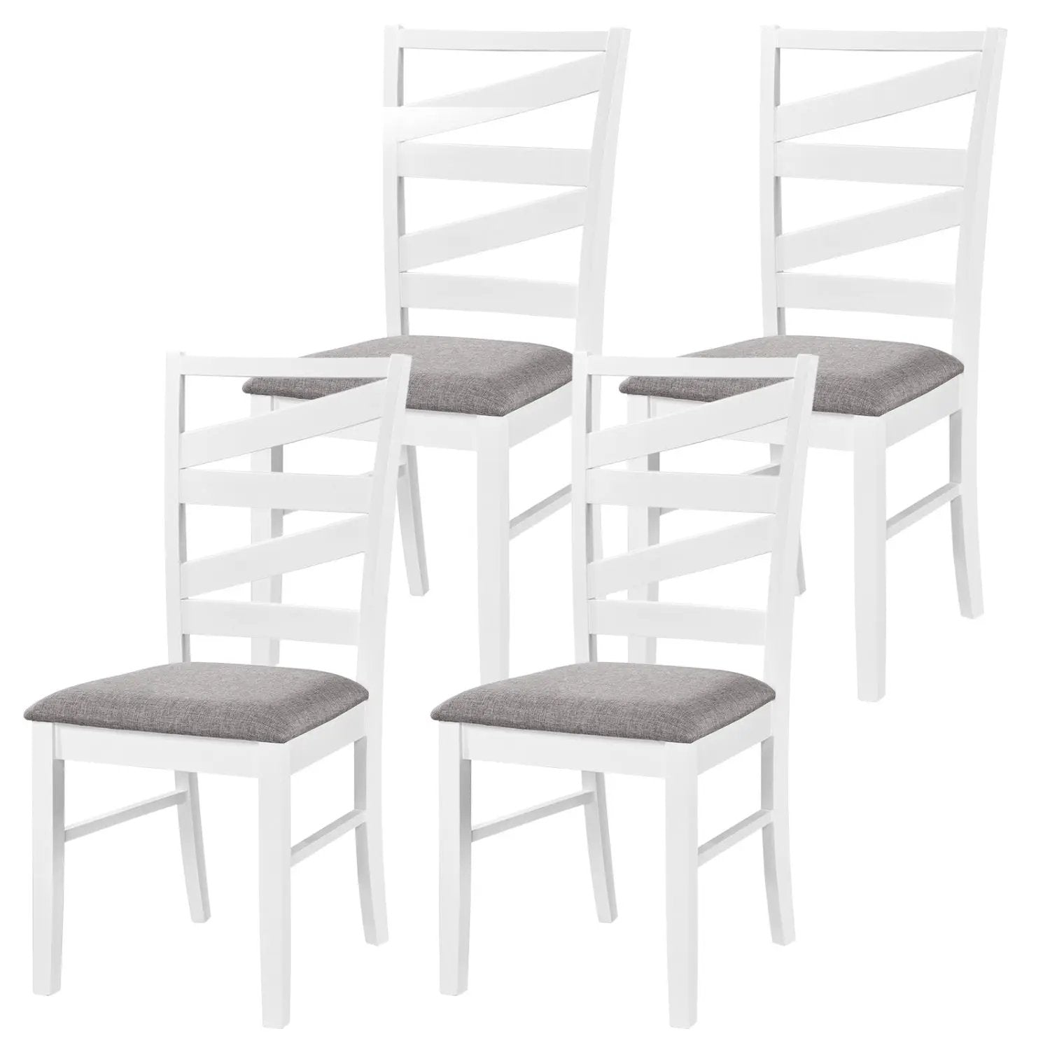 Dining Chairs Set of 4 with Backrests and Rubber Wood Frames by DirectDeals