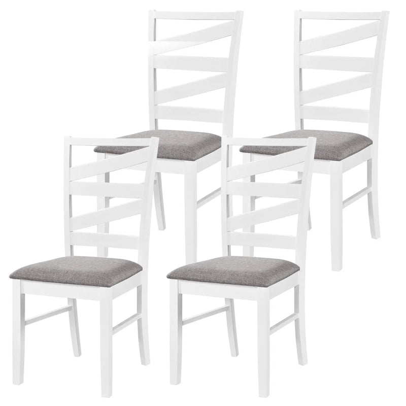 Dining Chairs Set of 4 with Backrests and Rubber Wood Frames by DirectDeals