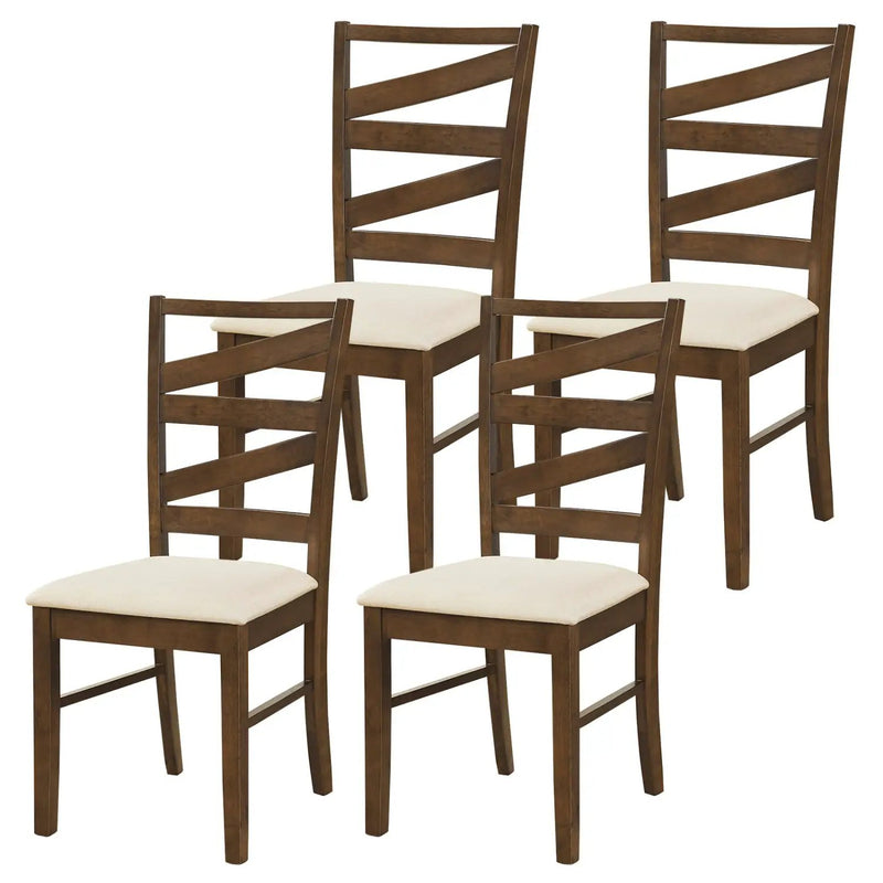 Dining Chairs Set of 4 with Backrests and Rubber Wood Frames by DirectDeals