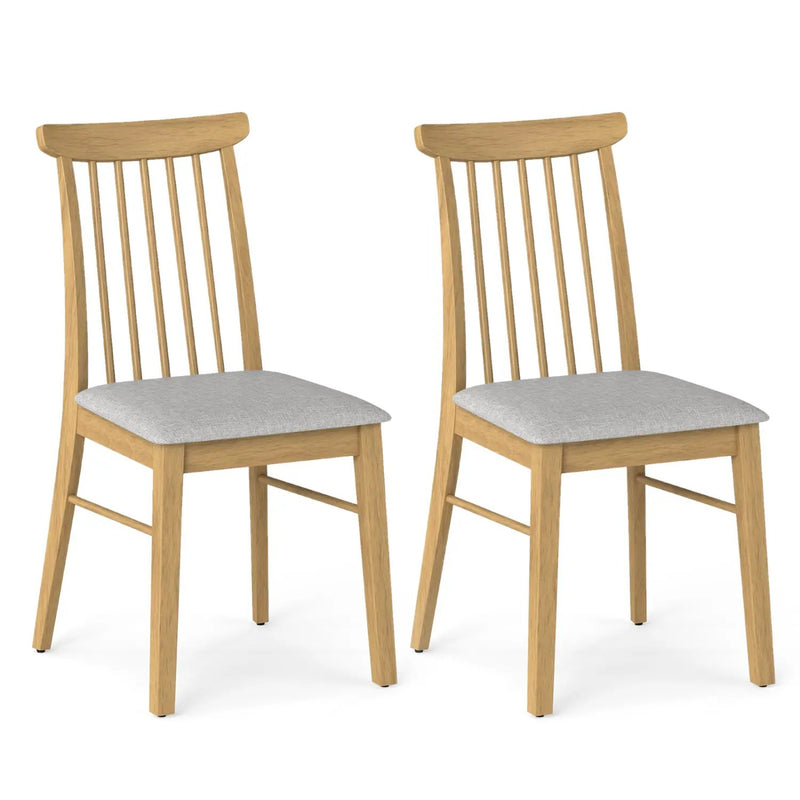 Dining Chairs Set of 2 Fabric Upholstered Kitchen Armless Chairs with Rubber Wood Frame by DirectDeals