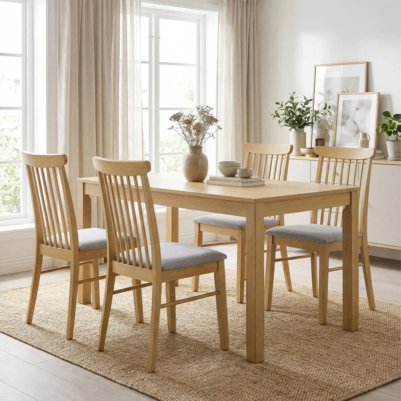 Dining Chairs Set of 2 Fabric Upholstered Kitchen Armless Chairs with Rubber Wood Frame by DirectDeals