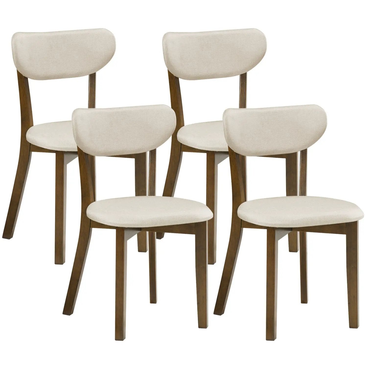 Dining Chairs Set of 4 with Solid Rubber Wood Frame by DirectDeals