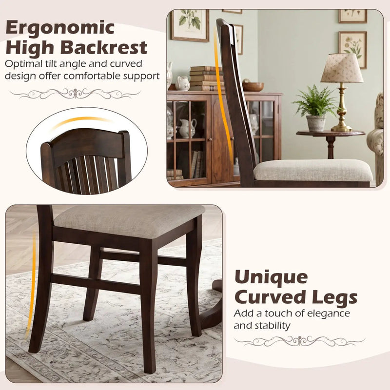 Mid-Century Dining Chairs Set of 2 with Curved Legs by DirectDeals