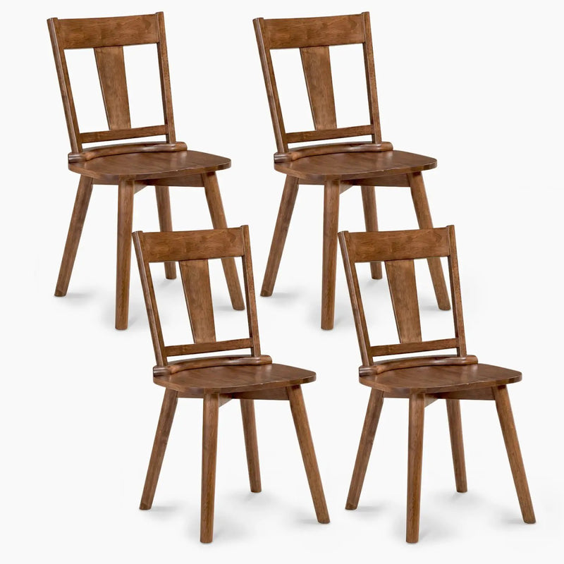 Solid Wood Dining Chairs Set of 4 with Curved Backrest by DirectDeals