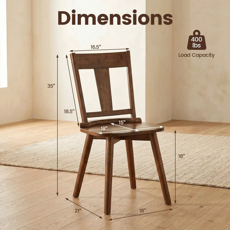 Solid Wood Dining Chairs Set of 4 with Curved Backrest by DirectDeals