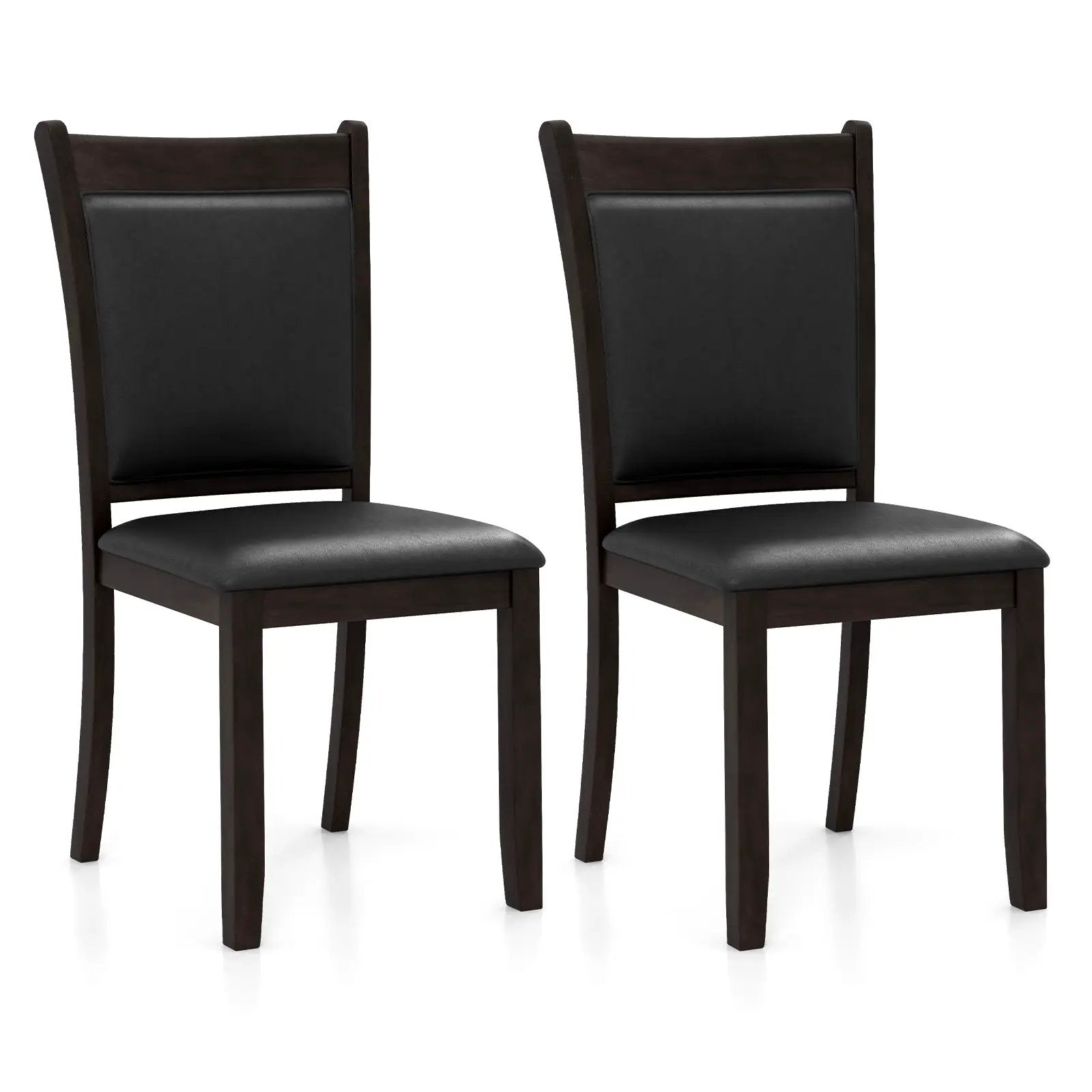 Dining Chairs Set of 2 Faux Leather Upholstered Kitchen Side Chairs with Padded Seat-Gray by DirectDeals