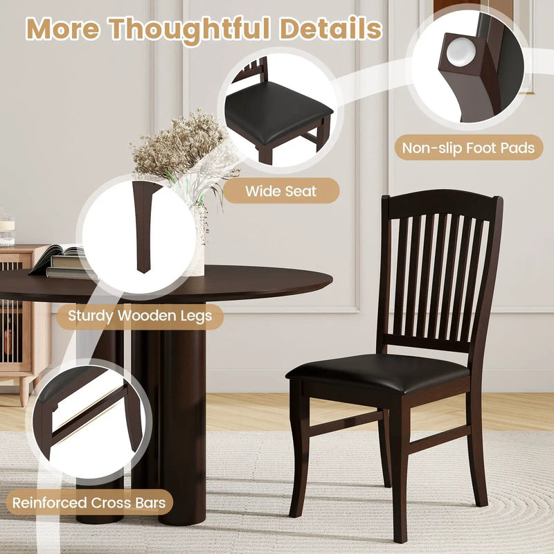 Dining Chairs Set of 2 Kitchen Side Chairs Mid-century Armless Dinette Chairs-Coffee by DirectDeals