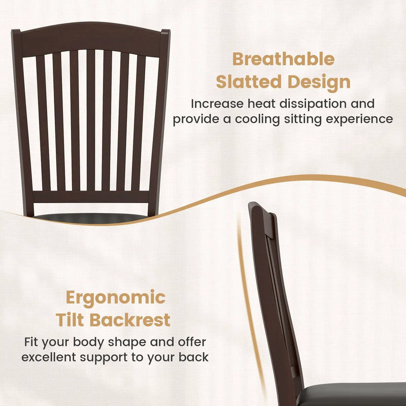 Dining Chairs Set of 2 Kitchen Side Chairs Mid-century Armless Dinette Chairs-Coffee by DirectDeals