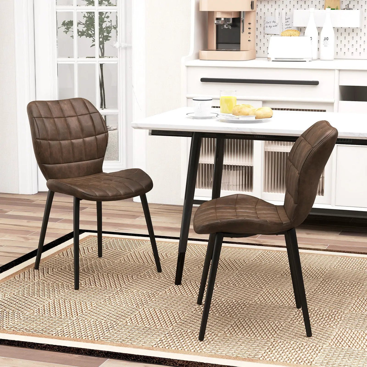 Rattan Console Table with 2 Storage Cabinets Shelf Carbon Steel Frame, photo 9 of 16
