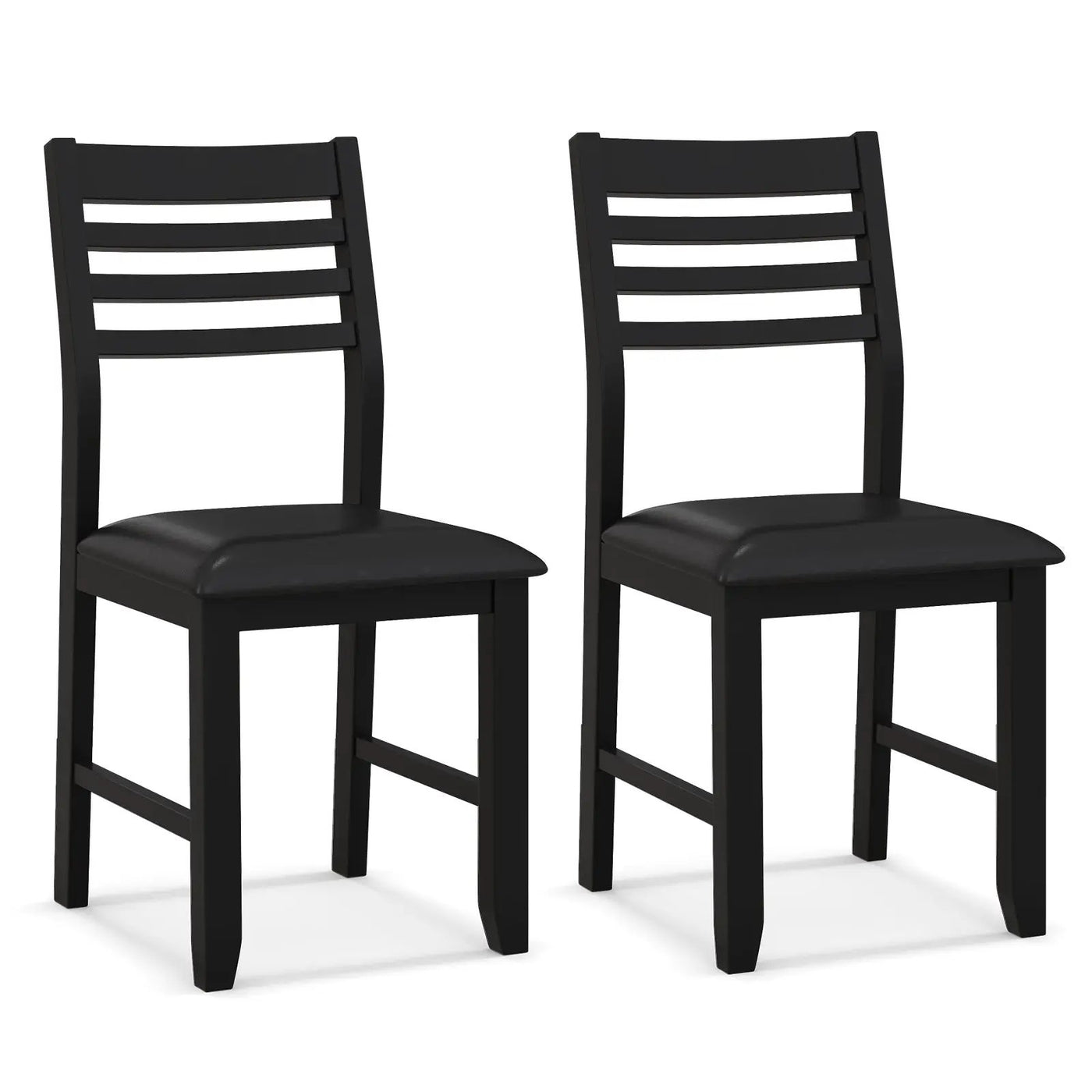 Wooden Dining Chair Set of 2 with Rubber Wood Frame and Padded Cushion by DirectDeals