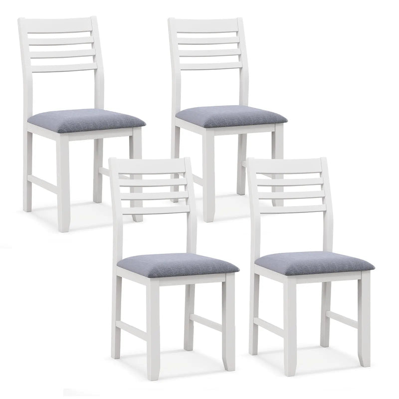Wooden Dining Chair Set of 2 with Rubber Wood Frame and Padded Cushion by DirectDeals