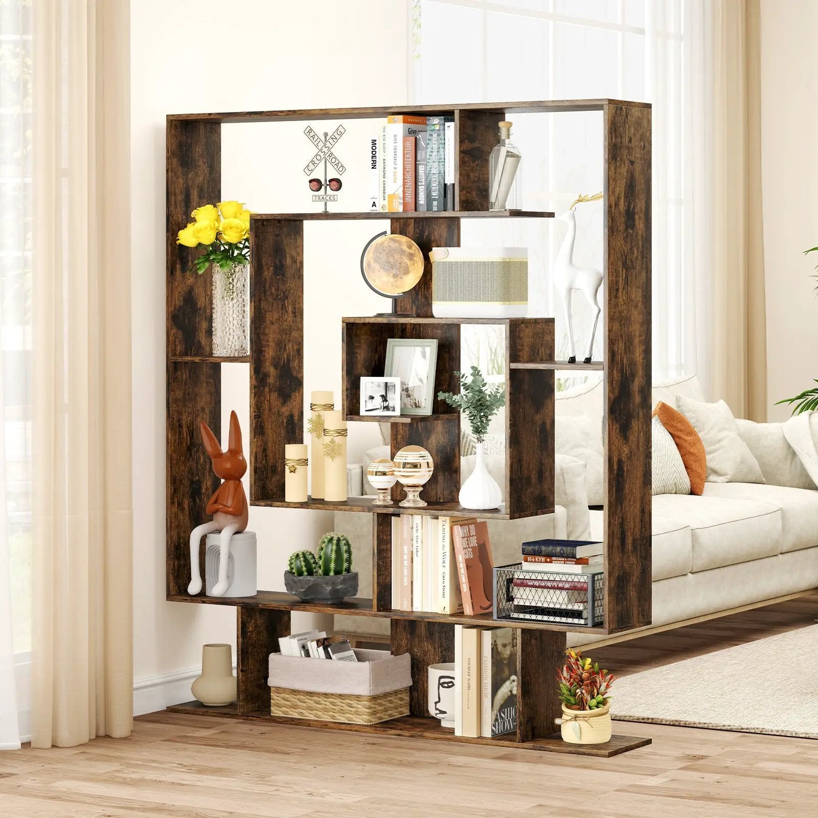7-Tier Bookshelf Open Display Shelf Rack for Home Office by DirectDeals