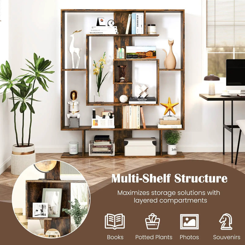7-Tier Bookshelf Open Display Shelf Rack for Home Office by DirectDeals