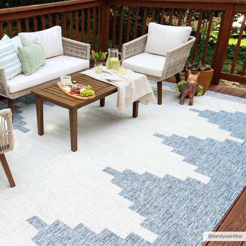 Djugun Blue Indoor & Outdoor Rug by Hauteloom