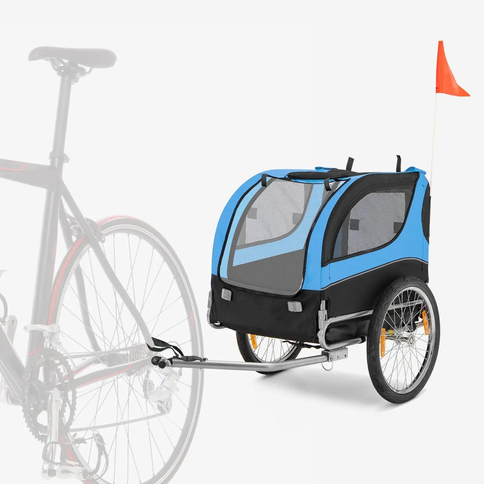Dog Bike Trailer Foldable Pet Cart with 3 Entrances for Travel by DirectDeals