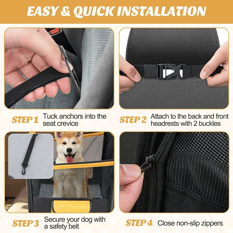 Dog Car Seat Cover with Mesh Window for Small and Medium Dogs-Black by DirectDeals