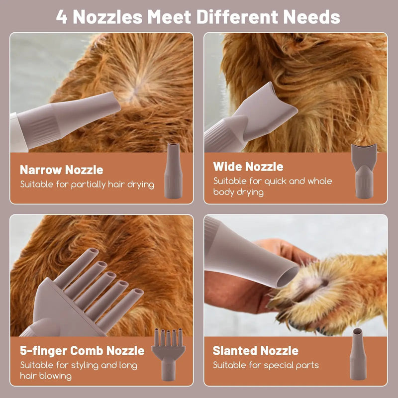 Dog Cat Hair Blower with Negative Ion Function and Adjustable Temperature by DirectDeals