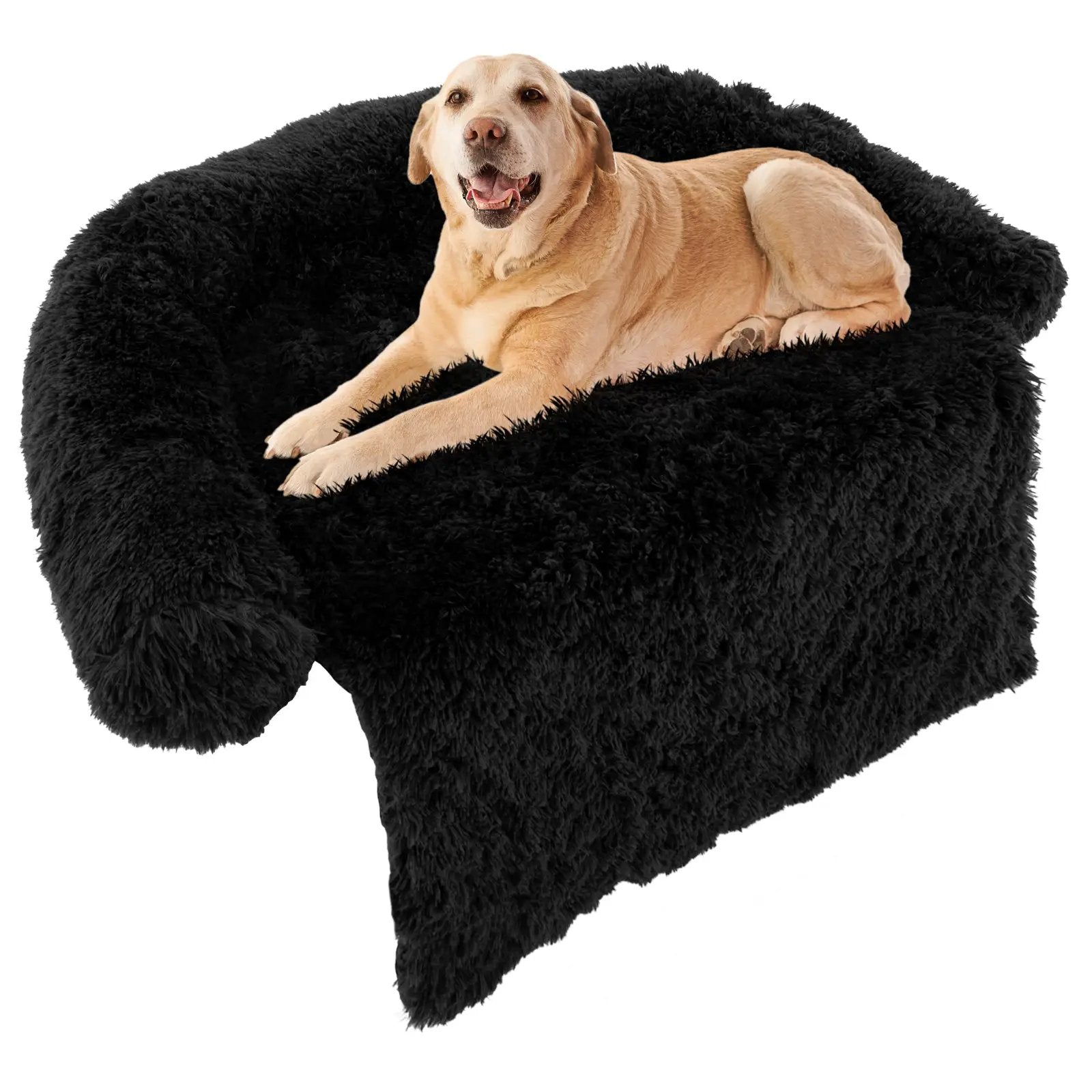 Plush Calming Dog Couch Bed with Anti-Slip Bottom by DirectDeals