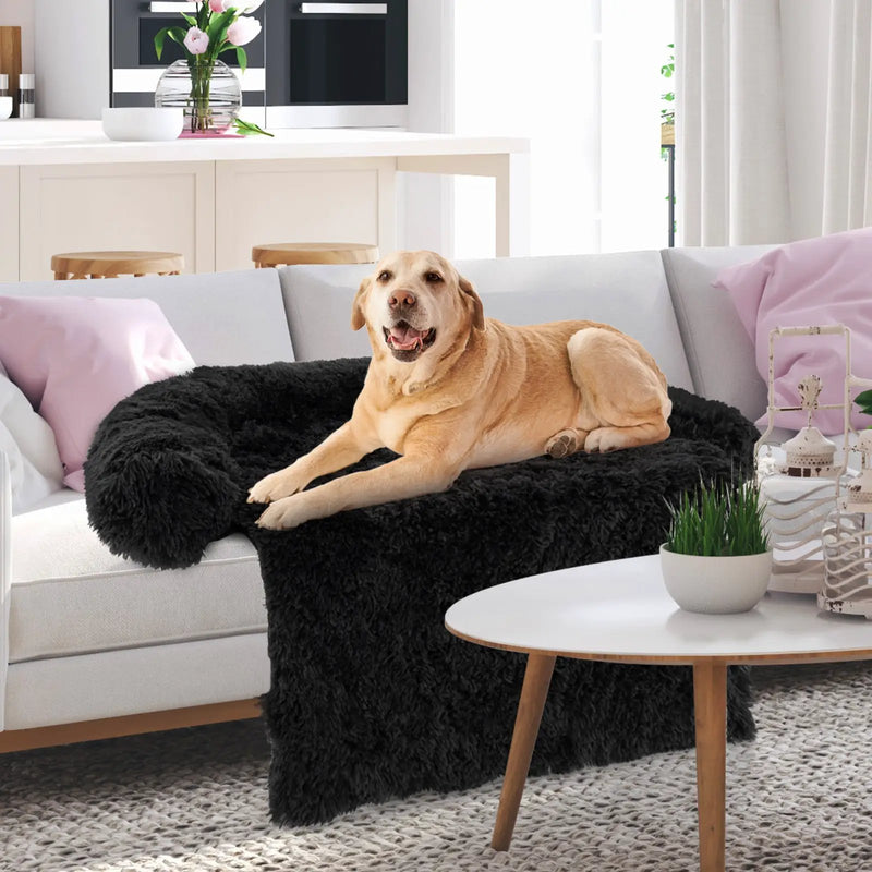 Plush Calming Dog Couch Bed with Anti-Slip Bottom by DirectDeals