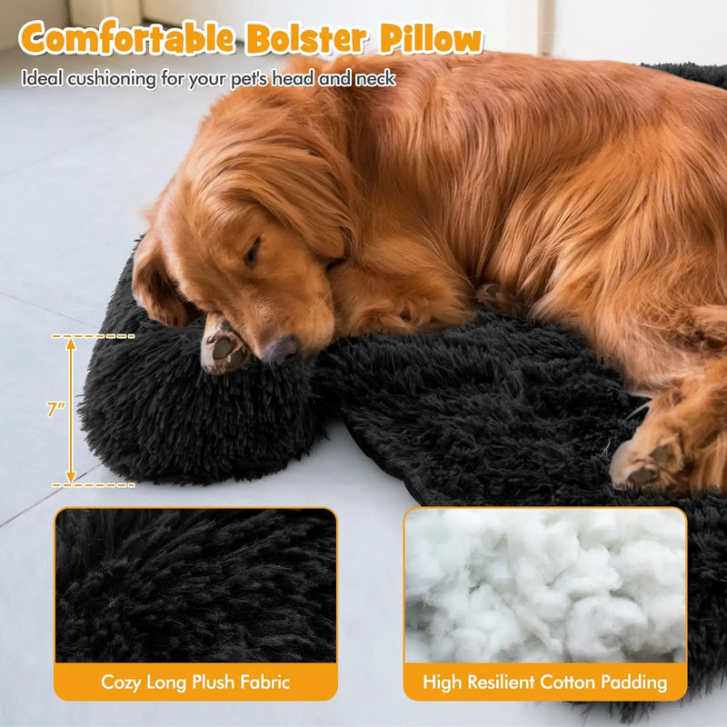 Plush Calming Dog Couch Bed with Anti-Slip Bottom by DirectDeals