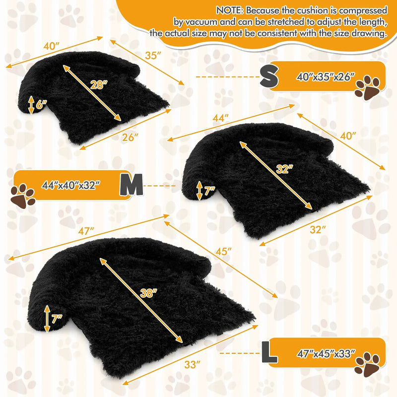 Plush Calming Dog Couch Bed with Anti-Slip Bottom by DirectDeals