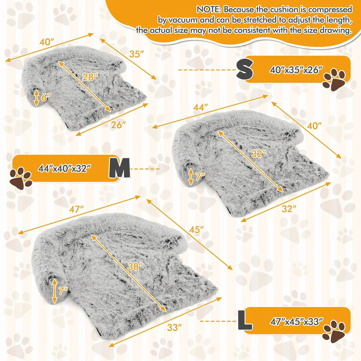 Gray Plush Calming Dog Couch Bed with Anti-Slip Bottom, photo 4 of 10