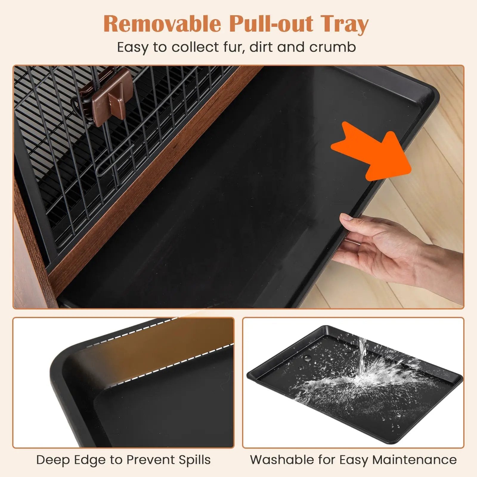 Dog Crate Indoor Dog Cage with Removable Tray and Lockable Door by DirectDeals