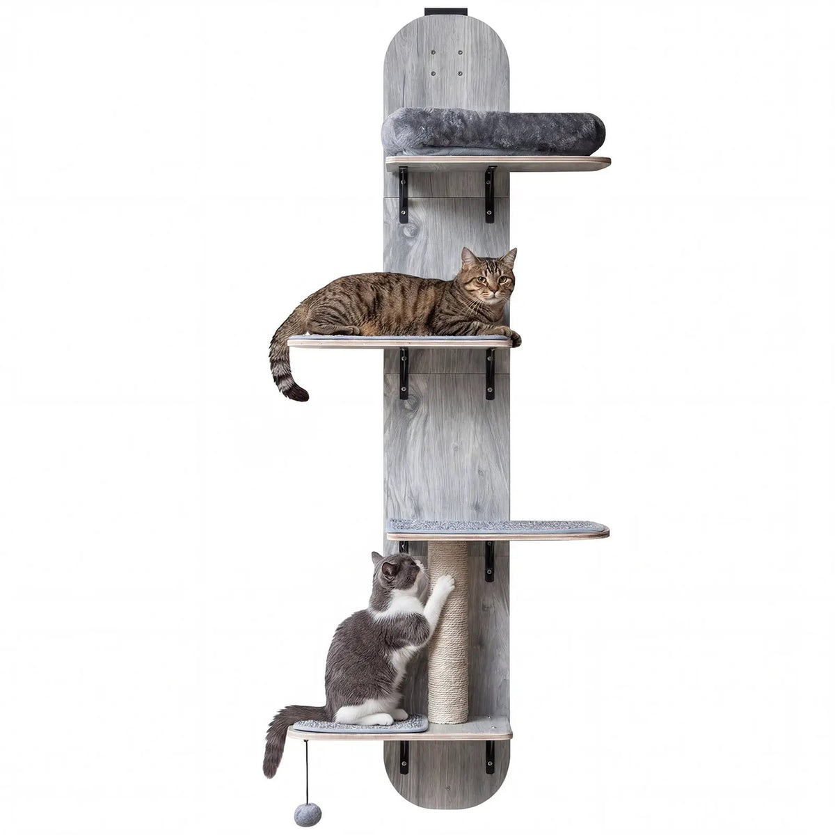 Door Hanging Cat Climber 4-level Height Adjustable with Plush Bed, photo 6 of 16