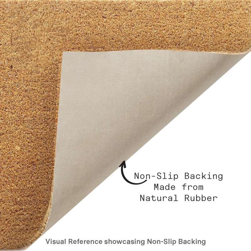 Cursive Hello Doormat Handwoven, Durable - Dark Blue by Fab Habitat