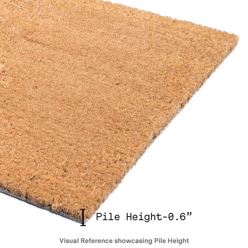 Natural Brushed Coir Parquet Doormat Rubber, Durable by Fab Habitat