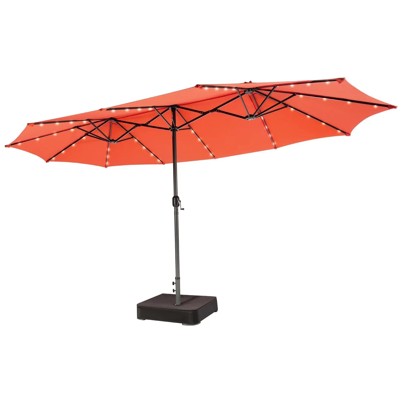 15 Feet Double-Sided Patio Umbrella with 48 LED Lights by DirectDeals