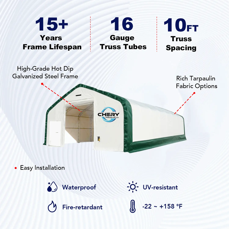 W30'xL60'xH20' Double Truss Storage Shelter by Chery Industrial