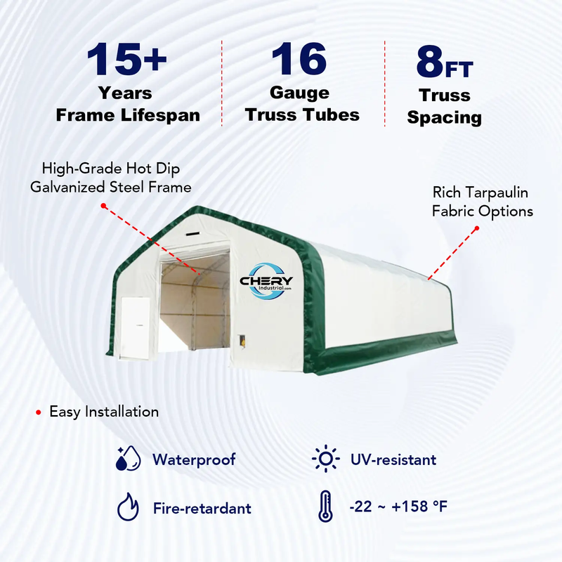 W40'xL64'xH23' Double Truss Storage Shelter by Chery Industrial