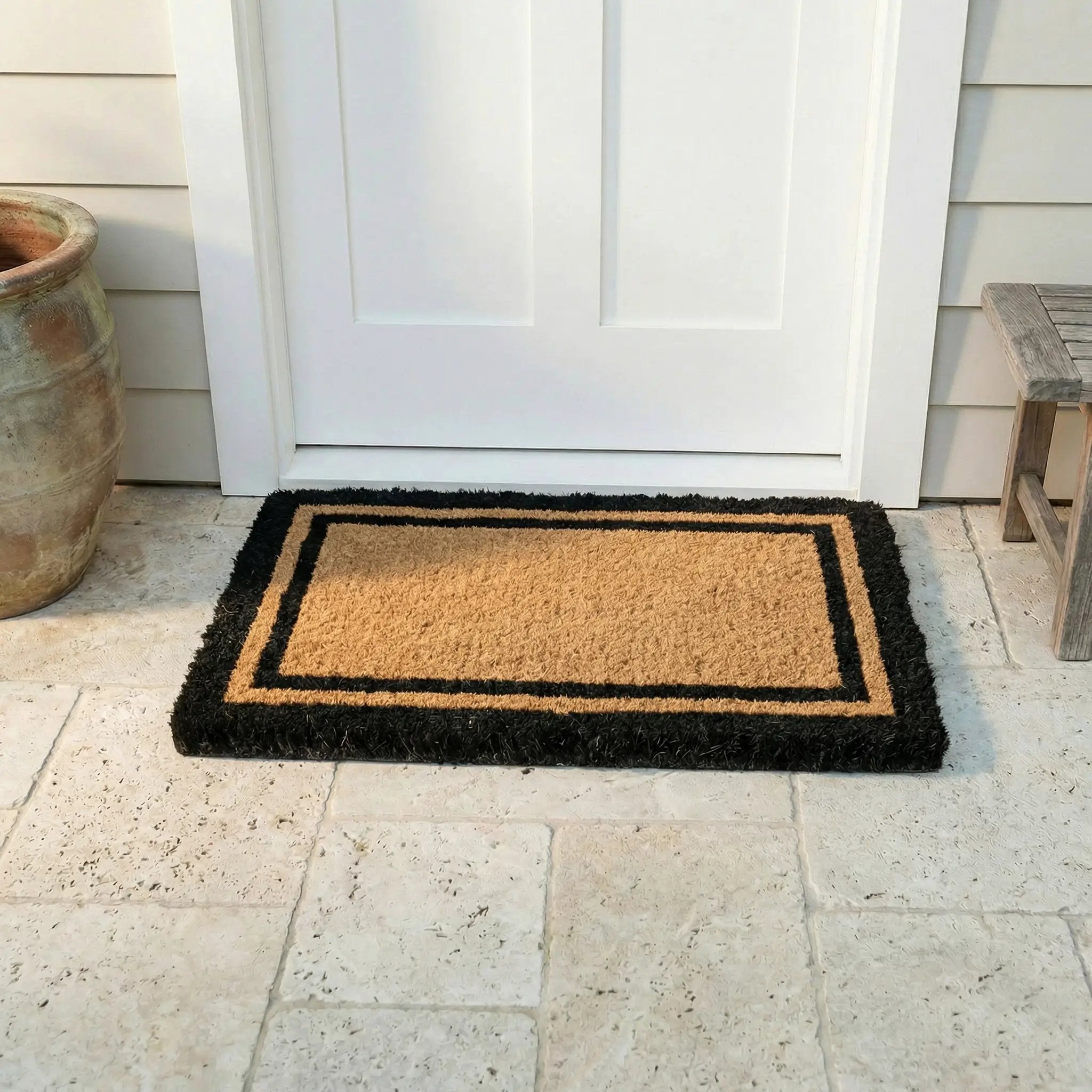 Double Black Border Coir Doormat by Fab Habitat