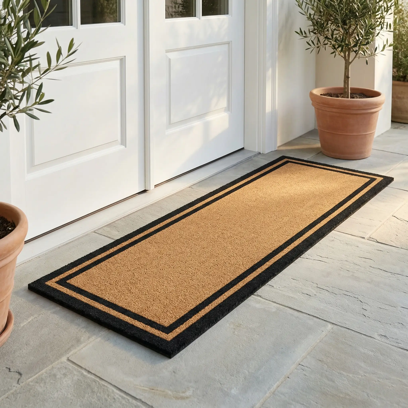 Double Black Border Coir Doormat by Fab Habitat