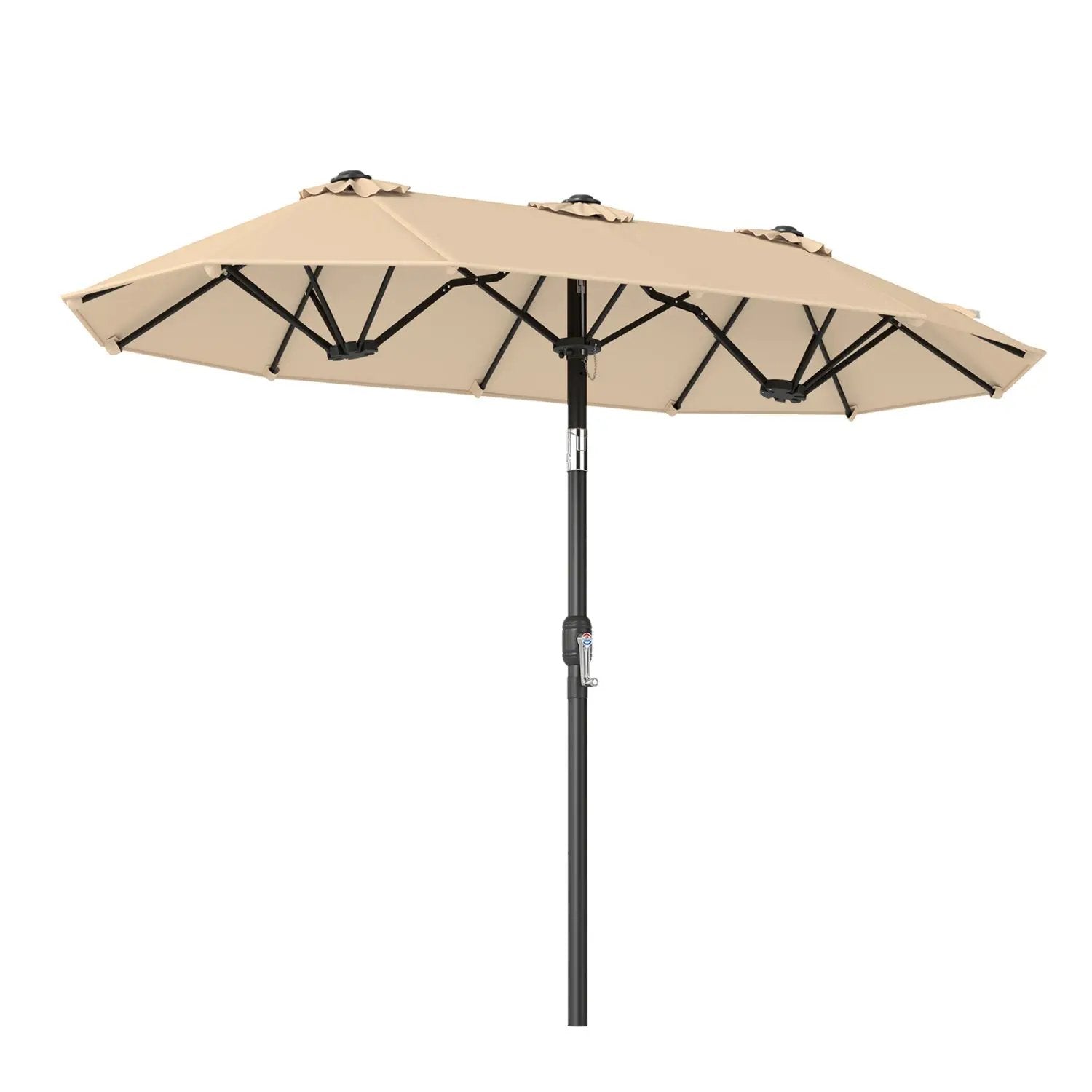 Double-Sided Patio Umbrella with Push Button Tilt Crank Handle by DirectDeals